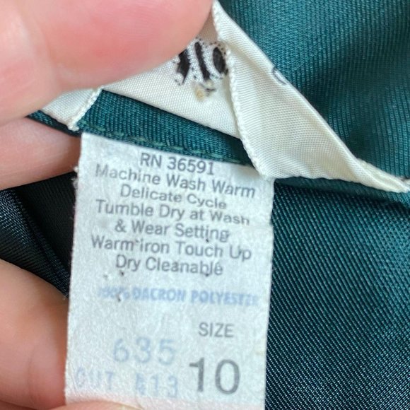VTG 1970s Green High Neck Blouse - Picture 12 of 12
